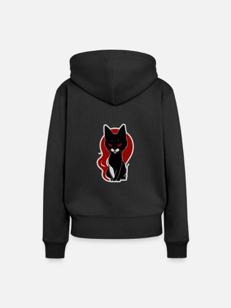 Mystic Cat - Frauen Premium Bio Hoodie - Schwarz