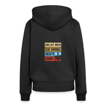 Ich smoke Grillsaison Barbecue BBQ Grillen - Frauen Premium Bio Hoodie - Schwarz - Hinten - Julia (174cm)