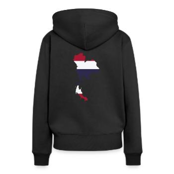 La Thaïlande - Sweat à capuche Premium bio Femme - noir - Dos - Julia (174cm)