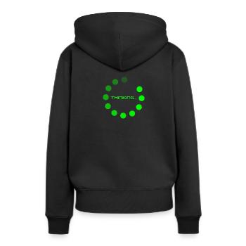 Thinking Ladeanzeige Ladebalken - Frauen Premium Bio Hoodie - Schwarz - Hinten - Julia (174cm)