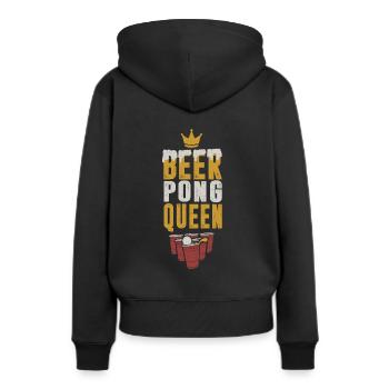 Beerpong Queen - équipe de boisson - Sweat à capuche Premium bio Femme - noir - Dos - Julia (174cm)