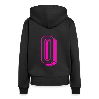 Zahl Null - Nummer 0 pink Mädchen Trikotnummer - Frauen Premium Bio Hoodie - Schwarz - Hinten - Julia (174cm)