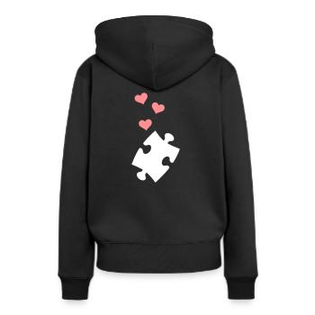 Puzzle - Frauen Premium Bio Hoodie - Schwarz - Hinten - Julia (174cm)