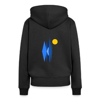 Abstrakte - Frauen Premium Bio Hoodie - Schwarz - Hinten - Julia (174cm)
