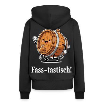 Fass-tastisch ! - Frauen Premium Bio Hoodie - Schwarz - Hinten - Julia (174cm)