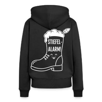 Bottes Bière - Sweat à capuche Premium bio Femme - noir - Dos - Julia (174cm)