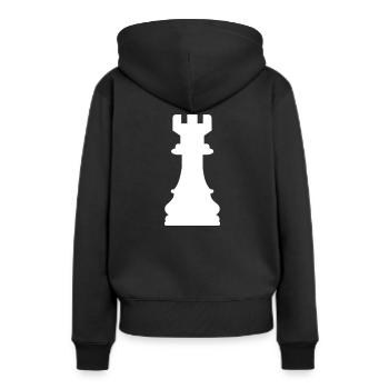 Tour d'echecs - Sweat à capuche Premium bio Femme - noir - Dos - Julia (174cm)