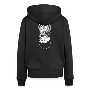 Éclore en équilibre – la fleur du Nombre d’Or - Sweat à capuche Premium bio Femme - noir - Dos - Julia (174cm)