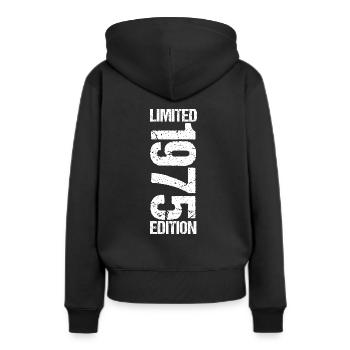  1975 Limited Edition - Frauen Premium Bio Hoodie - Schwarz - Hinten - Julia (174cm)