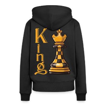 Roi des échecs Élégance - Sweat à capuche Premium bio Femme - noir - Dos - Julia (174cm)