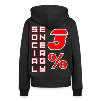 Énergie sociale 3 % - Boldi Graphics - Sweat à capuche Premium bio Femme - noir - Dos - Julia (174cm)