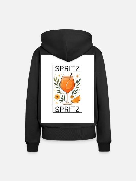 Spritz Glas Botanik Design - Frauen Premium Bio Hoodie - Schwarz