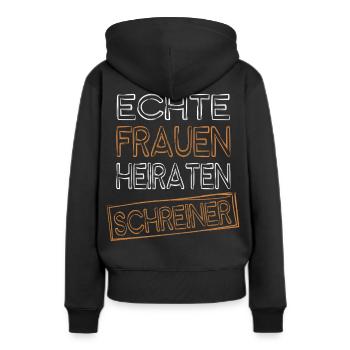 De vraies femmes épousent des charpentiers - Sweat à capuche Premium bio Femme - noir - Dos - Julia (174cm)