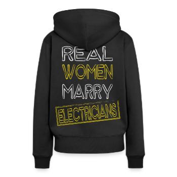 Vraie femme épouser des électriciens - Sweat à capuche Premium bio Femme - noir - Dos - Julia (174cm)