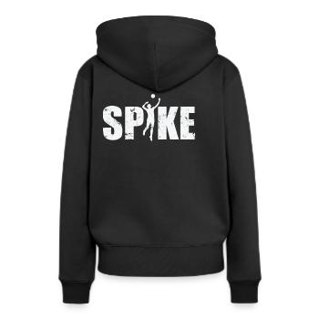 Spike Volleyball - Frauen Premium Bio Hoodie - Schwarz - Hinten - Julia (174cm)