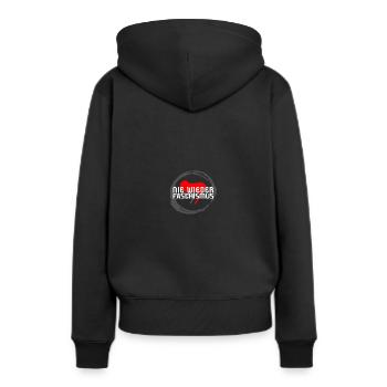 NEVER AGAIN FASCISM - ANTI-FASCISTS ATTENTION! - Women’s Premium Organic Hoodie - black - Back - Julia (174cm)