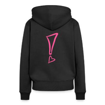 Point d'exclamation avec coeur - Sweat à capuche Premium bio Femme - noir - Dos - Julia (174cm)