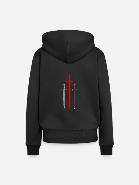 Rotes Schwert - Frauen Premium Bio Hoodie - Schwarz