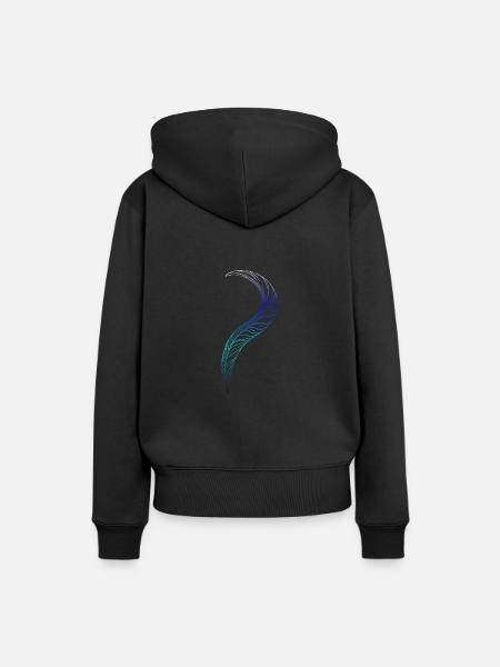 Feder - Frauen Premium Bio Hoodie - Schwarz