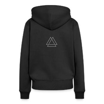 Triangle moderne - Sweat à capuche Premium bio Femme - noir - Dos - Julia (174cm)