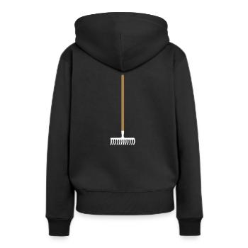 râteau - Sweat à capuche Premium bio Femme - noir - Dos - Julia (174cm)