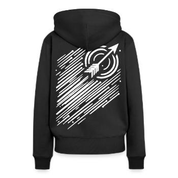 bogensport bogenschütze bsv bogenschießen bogen - Frauen Premium Bio Hoodie - Schwarz - Hinten - Julia (174cm)