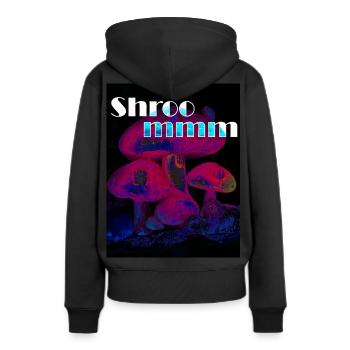 Habitants de la forêt au néon - champignons - Sweat à capuche Premium bio Femme - noir - Dos - Julia (174cm)