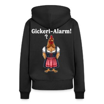 Alarme gickerl ! - Sweat à capuche Premium bio Femme - noir - Dos - Julia (174cm)