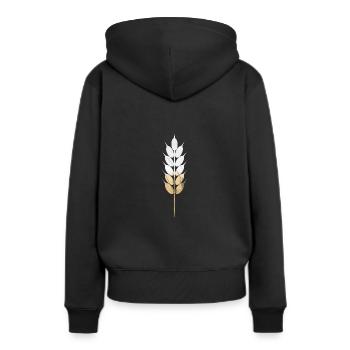 blé - Sweat à capuche Premium bio Femme - noir - Dos - Julia (174cm)