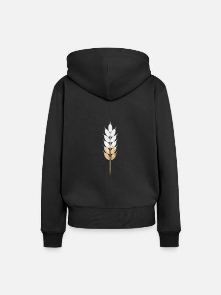 Weizen - Frauen Premium Bio Hoodie - Schwarz