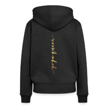 Yoga Königin Shirt Frauen Yoga Ladies Meditation - Frauen Premium Bio Hoodie - Schwarz - Hinten - Julia (174cm)