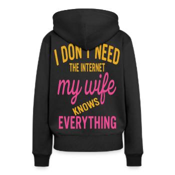 My Wife - Wife humor couple marriage quote - Women’s Premium Organic Hoodie - black - Back - Julia (174cm)