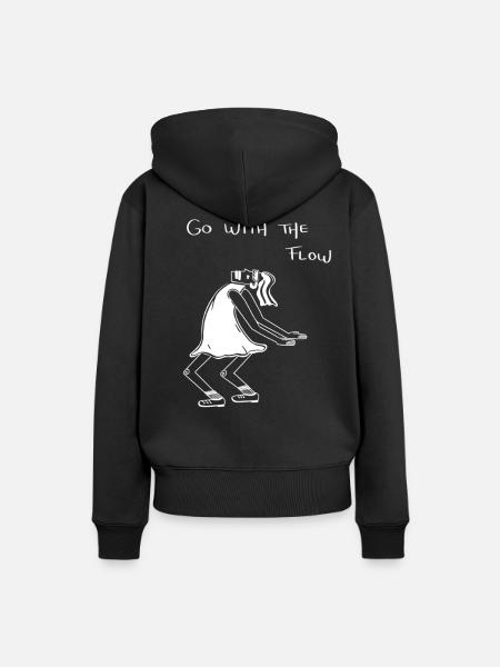 Lassen Sie sich treiben - Frauen Premium Bio Hoodie - Schwarz