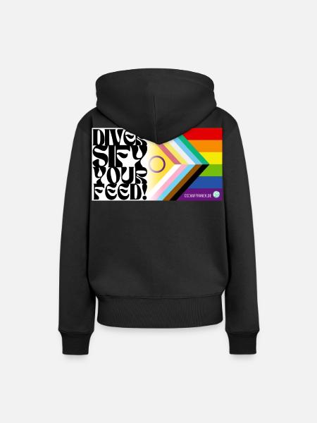 🌈♿ Pride & Disability – Inklusive Flagge - Frauen Premium Bio Hoodie - Schwarz