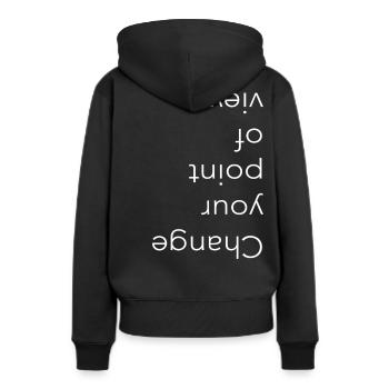 Changez votre point de vue, Typographie - Sweat à capuche Premium bio Femme - noir - Dos - Julia (174cm)