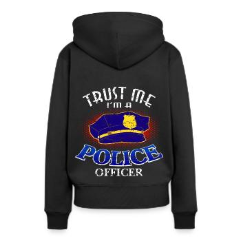 police - Sweat à capuche Premium bio Femme - noir - Dos - Julia (174cm)