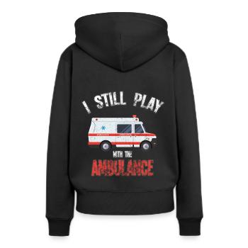 ambulance - Sweat à capuche Premium bio Femme - noir - Dos - Julia (174cm)