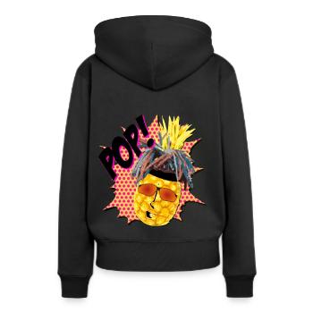 Ananas Surprise - Sweat à capuche Premium bio Femme - noir - Dos - Julia (174cm)