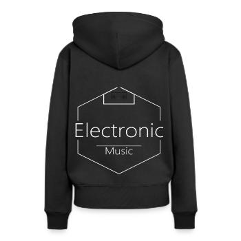 Musique électronique - Sweat à capuche Premium bio Femme - noir - Dos - Julia (174cm)