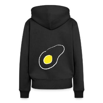 Œuf sur le plat pour le petit déjeuner - Sweat à capuche Premium bio Femme - noir - Dos - Julia (174cm)