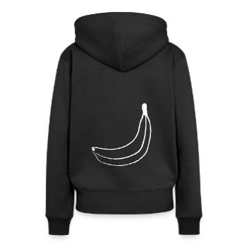 Banane - Frauen Premium Bio Hoodie - Schwarz - Hinten - Julia (174cm)