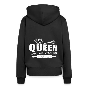 Reine reine - Sweat à capuche Premium bio Femme - noir - Dos - Julia (174cm)