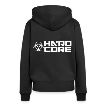 hard-core5 - Sweat à capuche Premium bio Femme - noir - Dos - Julia (174cm)
