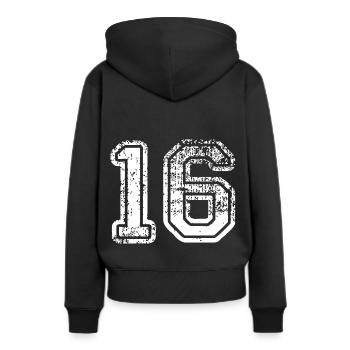 16 - Sweat à capuche Premium bio Femme - noir - Dos - Julia (174cm)
