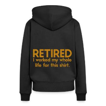 Retraite retraite cadeau d'adieu fête drôle - Sweat à capuche Premium bio Femme - noir - Dos - Julia (174cm)