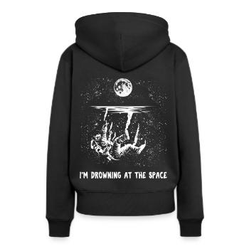 Space Astronaute Space Spaceman Cosmonaute - Sweat à capuche Premium bio Femme - noir - Dos - Julia (174cm)