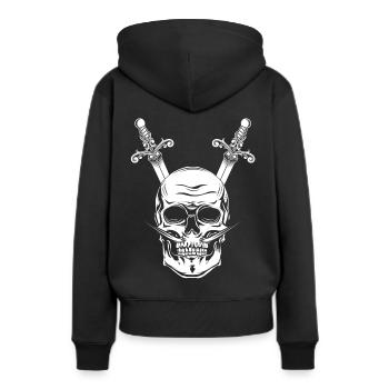 Sabre de crâne de pirate crâne dagues sabre - Sweat à capuche Premium bio Femme - noir - Dos - Julia (174cm)