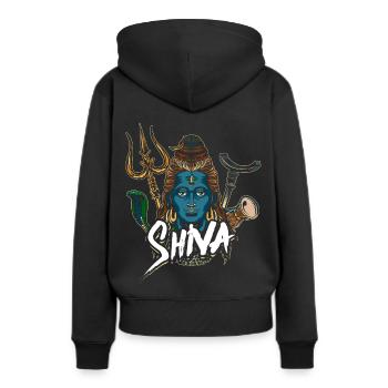 Don de divinité hindouisme Shiva - Sweat à capuche Premium bio Femme - noir - Dos - Julia (174cm)
