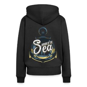 Seefahrer Matrose Geschenk - Frauen Premium Bio Hoodie - Schwarz - Hinten - Julia (174cm)