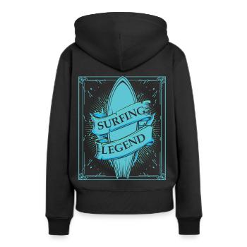 Cool Surfbrett - Frauen Premium Bio Hoodie - Schwarz - Hinten - Julia (174cm)